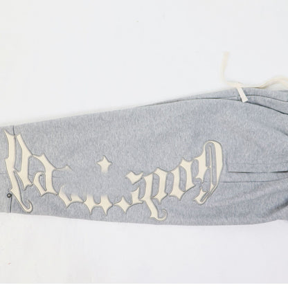 GMabcd Casual Set God-peed Patch Letter Cardigan Hoodie High Street Men's Casual Sweatshirt Sweatpants