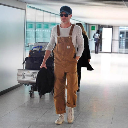 GMTTY Overalls for Men and Women Couples, Spring and Autumn Loose Straight-Leg Denim Jumpsuit