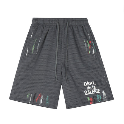 Gallery Splash-Ink Mesh Shorts 2025 Summer Men's Youth plus Size Shorts
