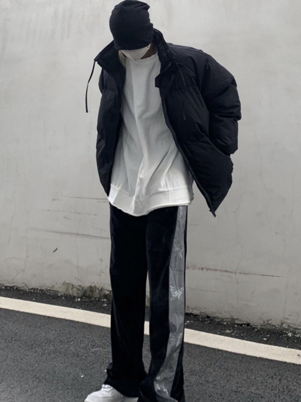 GmabcdFEAR OF GOD Double Stitch ESSENTIALS Solid Color Thickened Cotton Jacket Pure Black