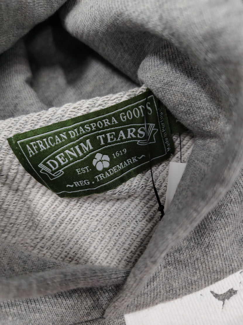 [High Quality Version] All Cotton Denim Tears Hoodie Kapok Hoodie American High Street Trendy Sweatshirt