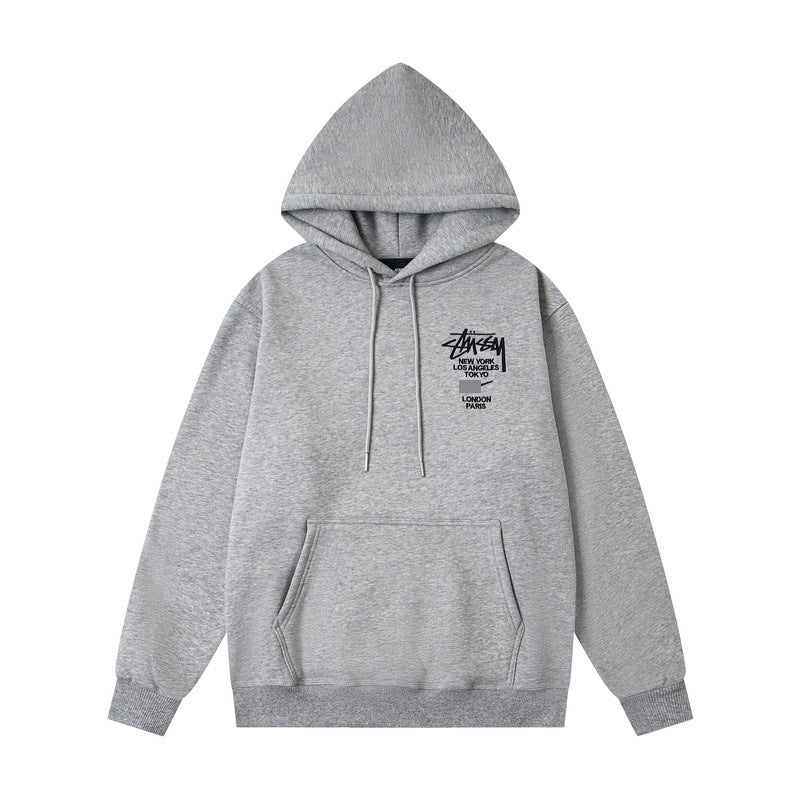 GMstuxN Letter Collaboration Hoodie Classic Letter Embroidery Hooded Sweatshirt Heavyweight Casual Jacket for Men