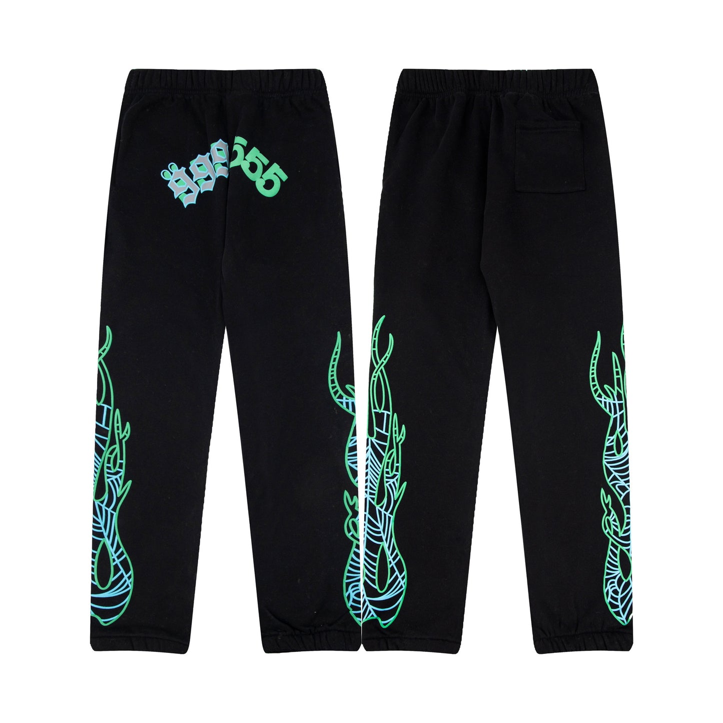 Sp55der High Quality Spider Web Foam Letter Loose Men's and Women's Suits Pants