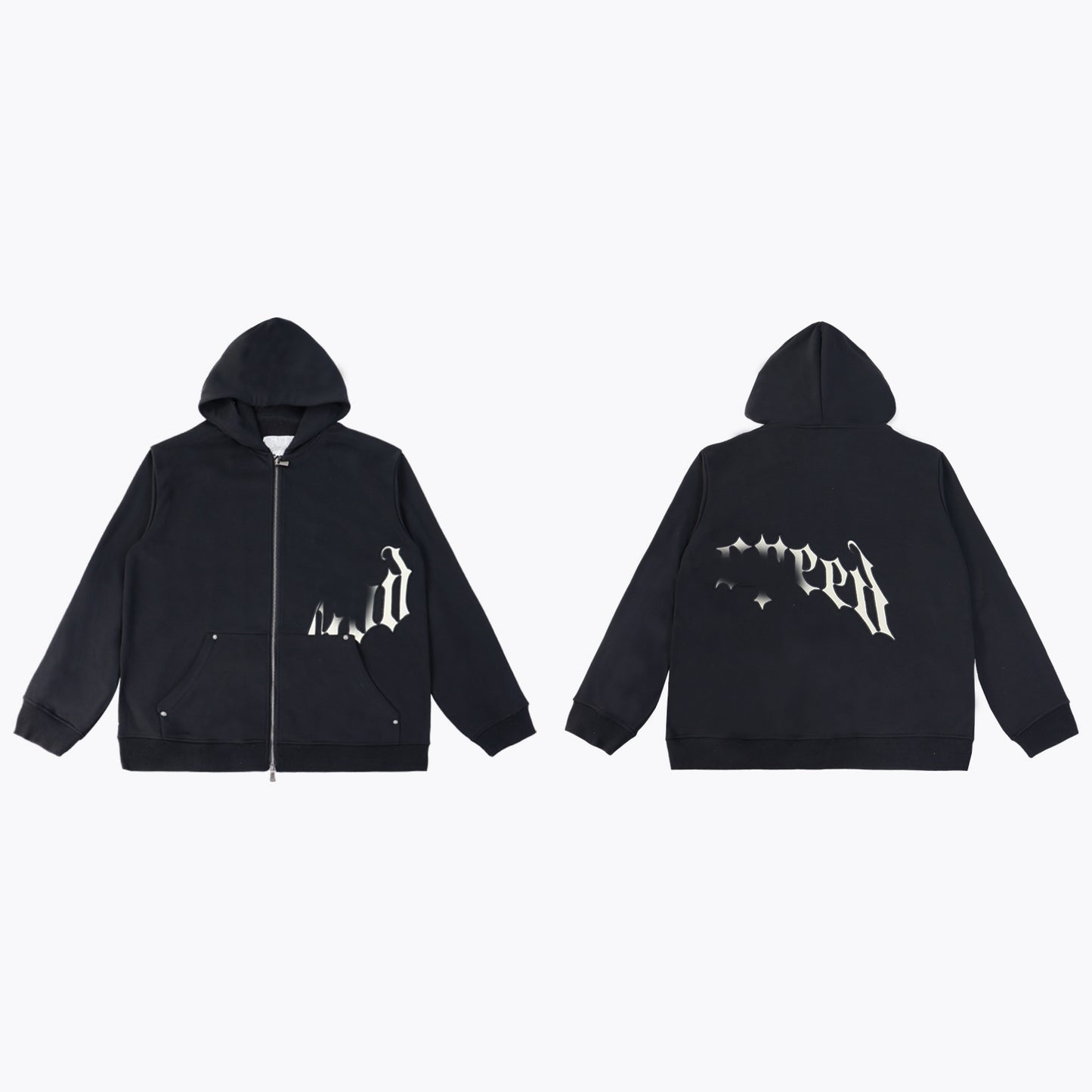 GMabcd Casual Set God-peed Patch Letter Cardigan Hoodie High Street Men's Casual Sweatshirt Sweatpants