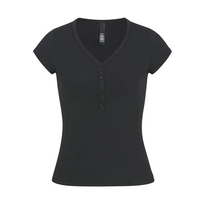 Skim Same Style Kardashian New Vintage Henley Shirt Button Baby Same Style New Vintage Summer Top