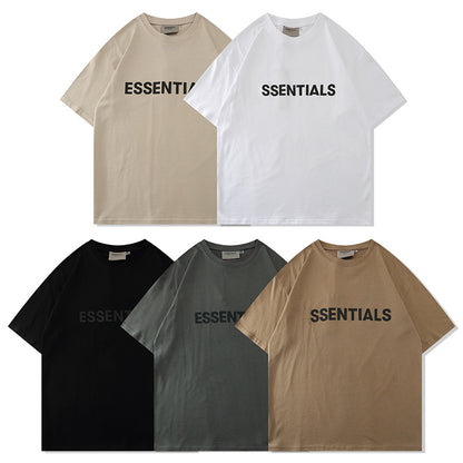 FAG2025 New Double Line Chest Silicone Letter GAD Trendy Loose High Street Short Sleeve T-Shirt for Men
