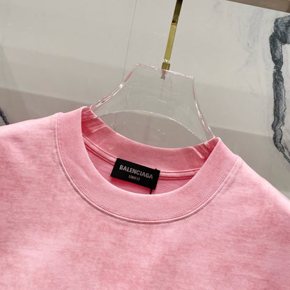 Wave cola embroidered round neck short sleeve, original fabric quality is superb, black, gray and pink colors to choose from.