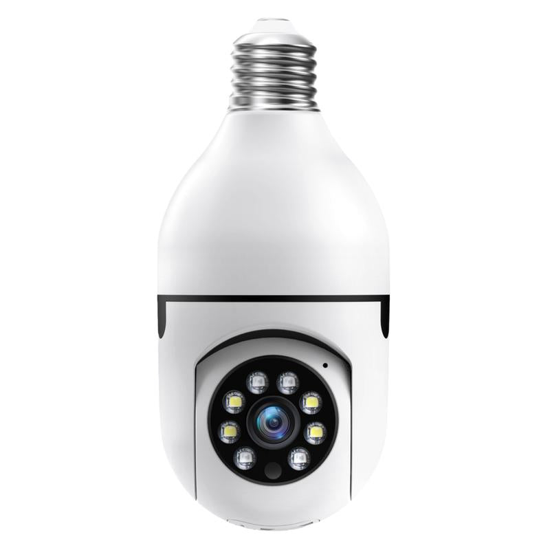 Light Bulb Security Camera with 3MP HD, Infrared Night Vision, Pan/Tilt, 2-Way Audio, Human Detection & Alexa Compatibility