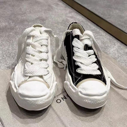 GMabcd Mmy Open Smile Dissolving Shoes Canvas Thick Sole Height Increasing Unisex Casual Sneakers