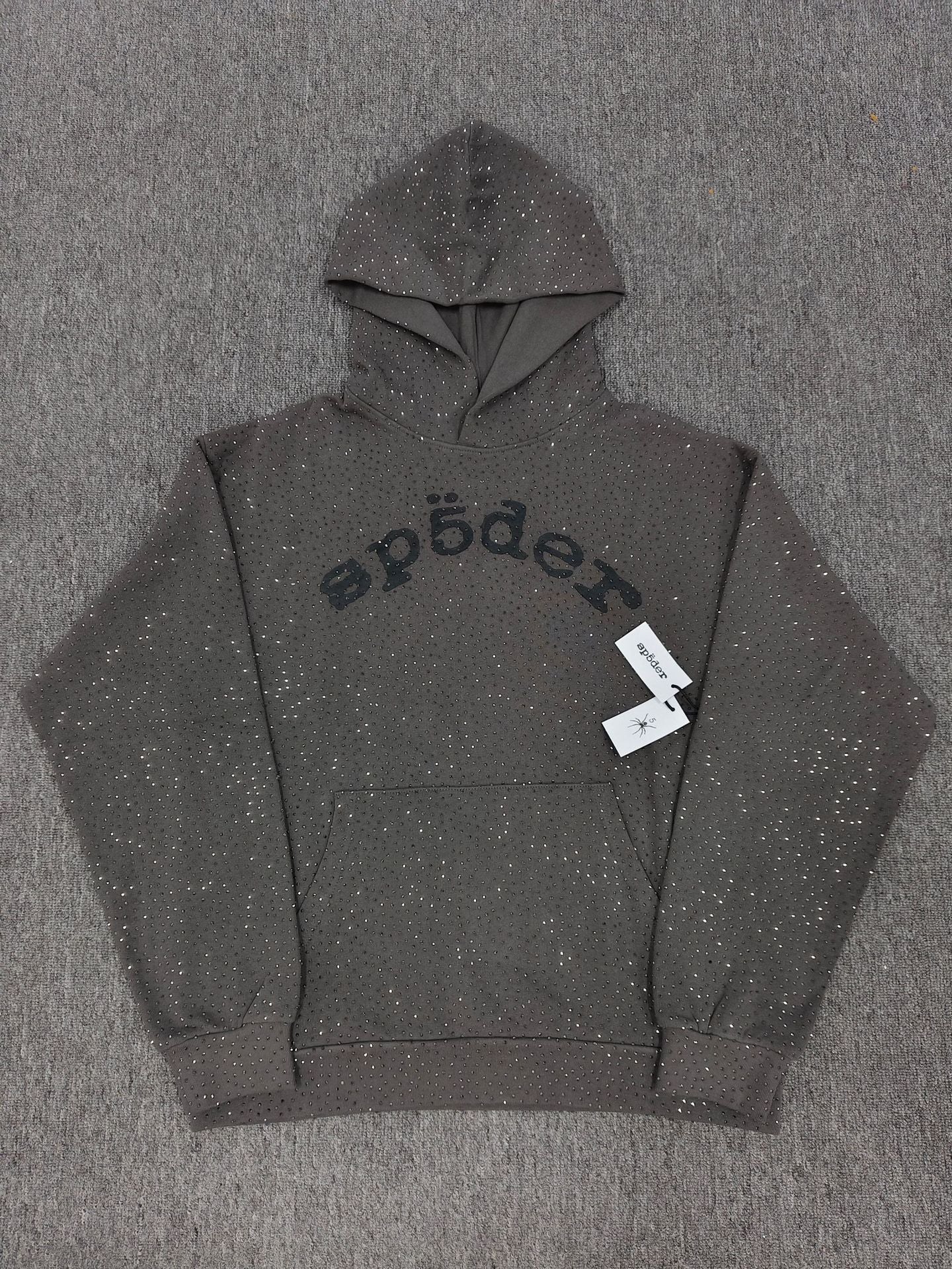 Hoodie Jacket Hip Hop Singer Same Fashion Casual Spider Rhinestone Sp5der Sweater [High Quality]