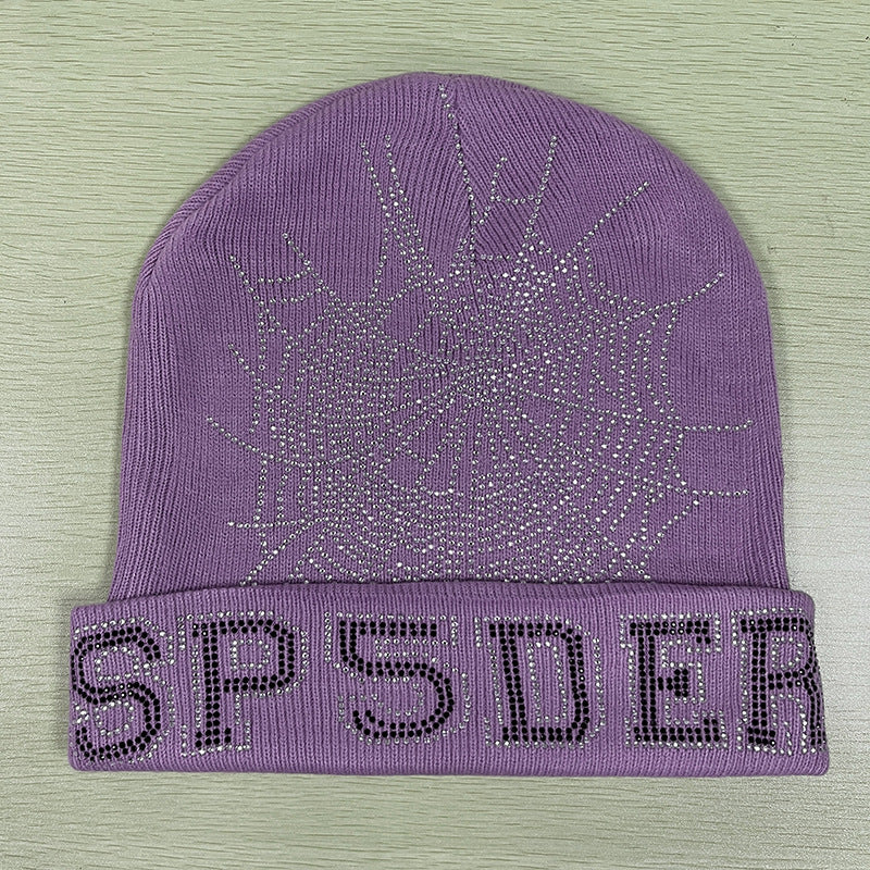 GMabcd Men and Women Couple Style Rhinestone Knitted Woolen Cold Hat All-match Hip-hop Hat