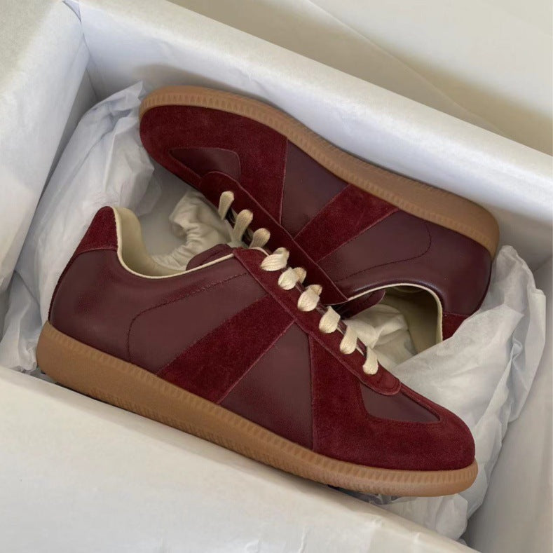 GMabcd mm6 Dexun Shoes for Women 2025 New Model Top Layer Cowhide Raw Rubber Sole Comfortable Casual Sneakers for Men and Women