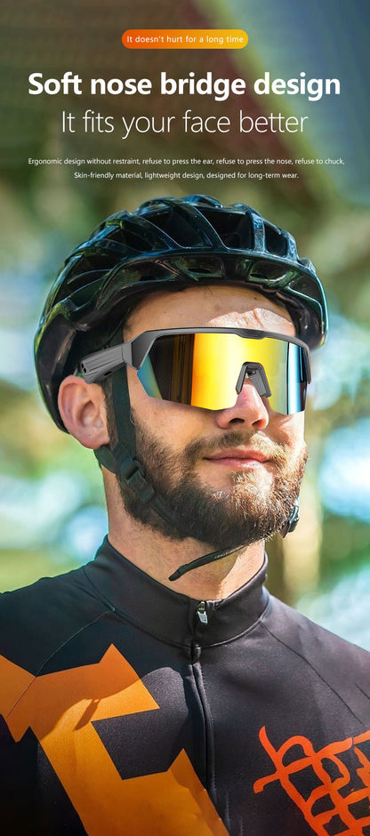 Outdoor Sports Sunglasses Smart Glasses Fashionable Cycling Bluetooth Glasses for Listening to Music and Calling Unisex