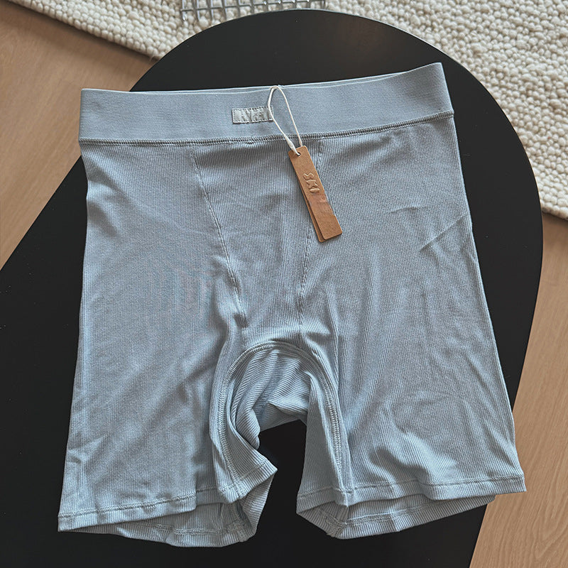 Ski** Kardashian Boyfriend European and American 2025 Women's Spring Sports Ribbed Shorts Slim Fit Spring Summer New Style