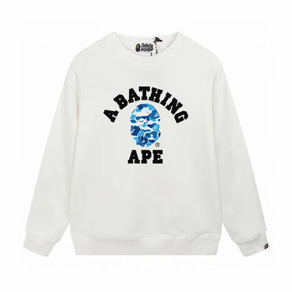 GMabcd Terry Sweatshirt for Men, Autumn and Winter Long Sleeve Letter Print Loose Round Neck Pullover Casual Top Trendy