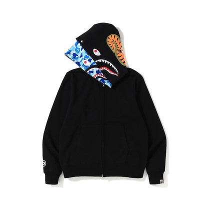 Baby Apee Shark Camouflage Hooded Cardigan Zipper Fashion Brand Comfortable Men's Women's Pullover Coat