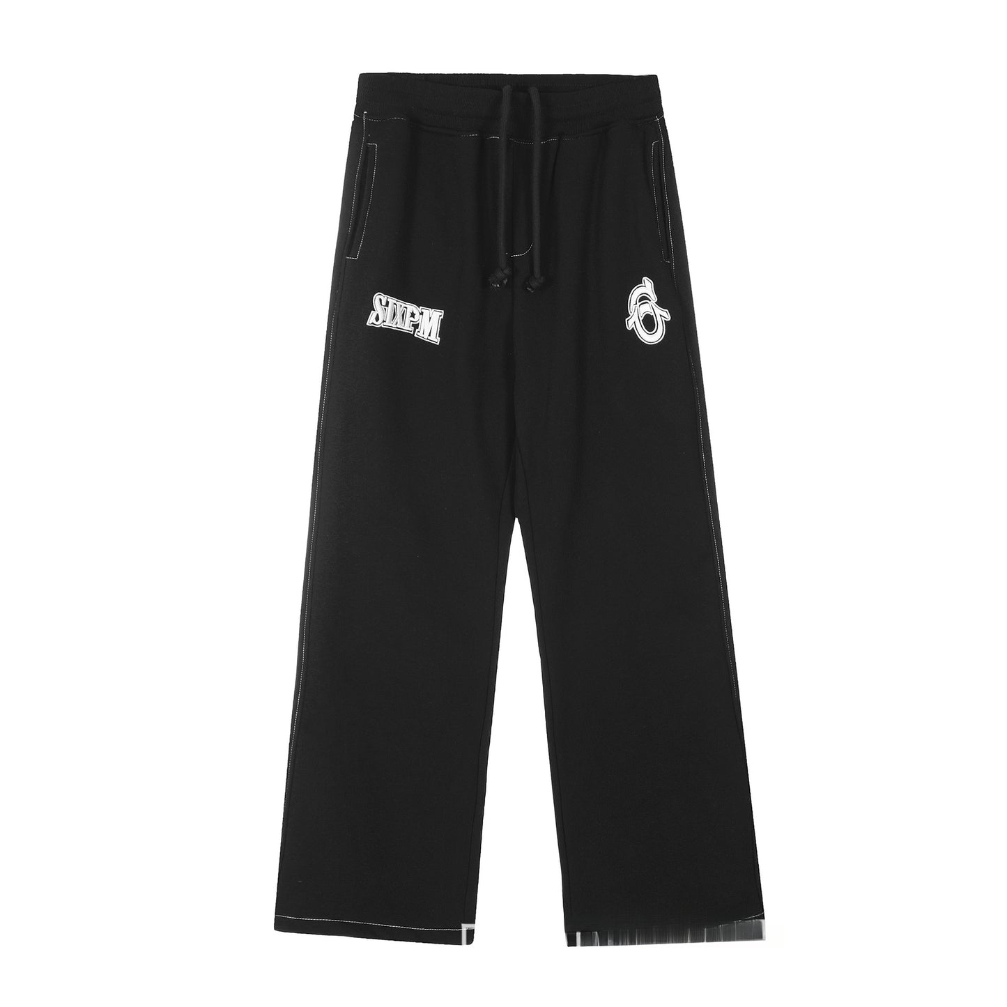 SIXPM American Retro Youth Trendy Outerwear Fashion Zipper Hoodie Fleece Set Pants Unisex Winter