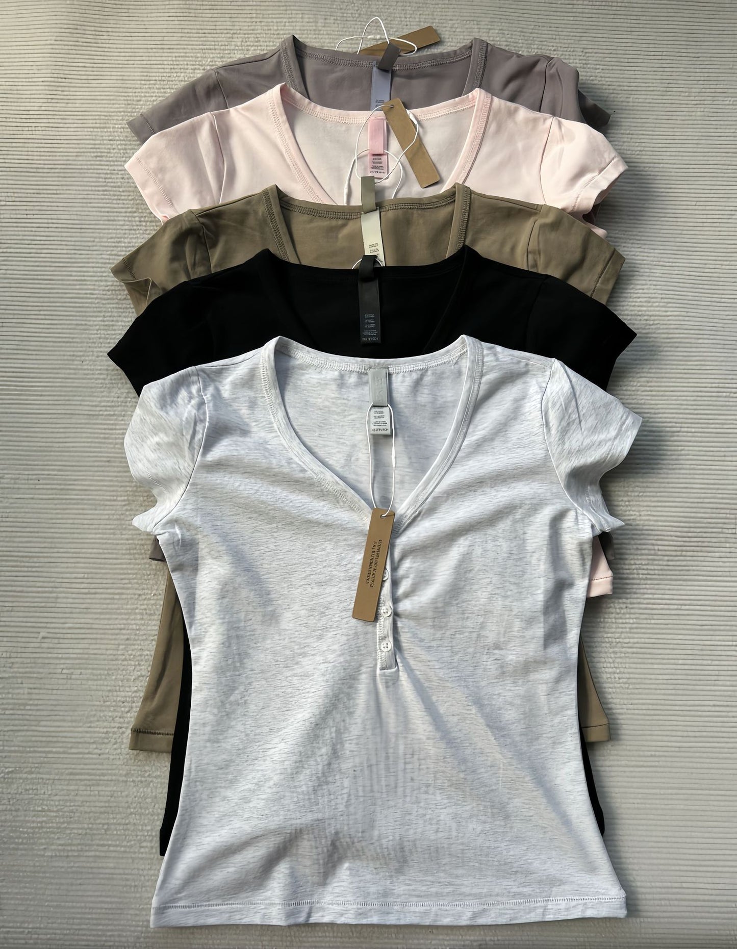 Skim Same Style Kardashian New Vintage Henley Shirt Button Baby Same Style New Vintage Summer Top