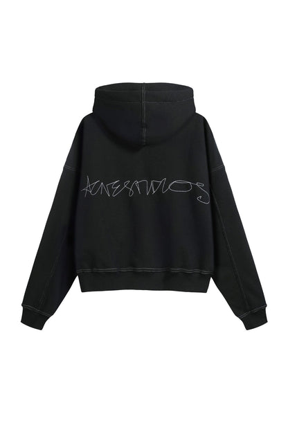 1996 Embroidered Logo Letter Zip-Up Loose-Fit Unisex Hooded Sweatshirt (Part 2)