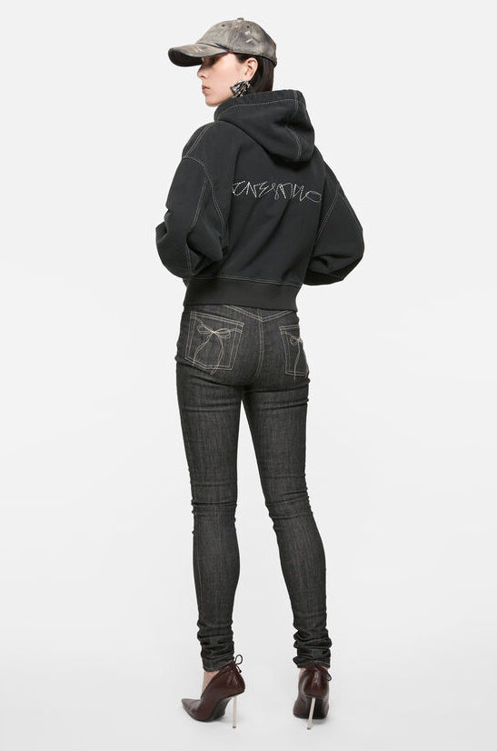 1996 Embroidered Logo Letter Zip-Up Loose-Fit Unisex Hooded Sweatshirt (Part 2)