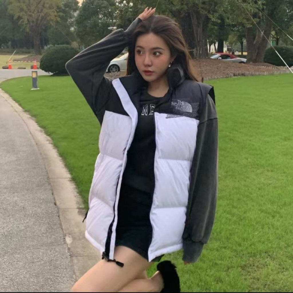 GMabcdNorth-Face 1996 Down Vest Unisex American Version TNF700 Puff Embroidery Winter Vest Couple Style Reversible