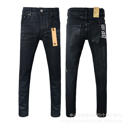 Men's KSB Jeans Straight Leg Ripped Stretch American High Street Casual Men's Jeans