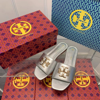 TB Wedge Sandals for Women Summer Outdoor New Fashion Square Toe Chunky Heel Casual One-Strap Slippers