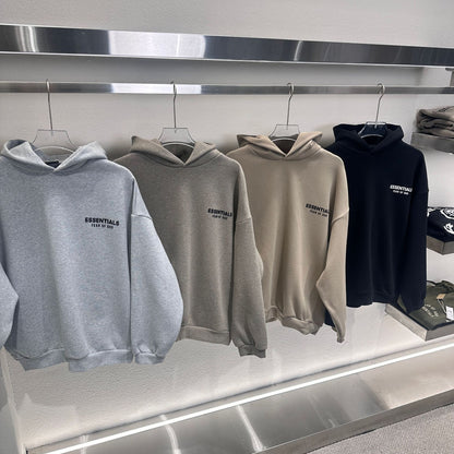 FOG Double-Line Classic Hoodie with Front 3D Letters Loose Fit Unisex Essentials Sweatshirt