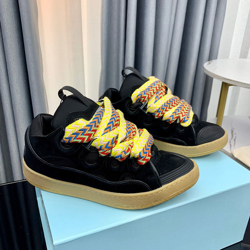 GMabcd Thick-Soled Lace-Up Dad Shoes Couple Training Shoes Casual Sneakers（2）