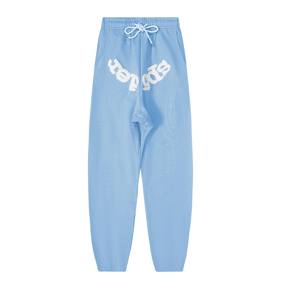 Sp55der High Quality Spider Web Foam Letter Loose Men's and Women's Suits Pants