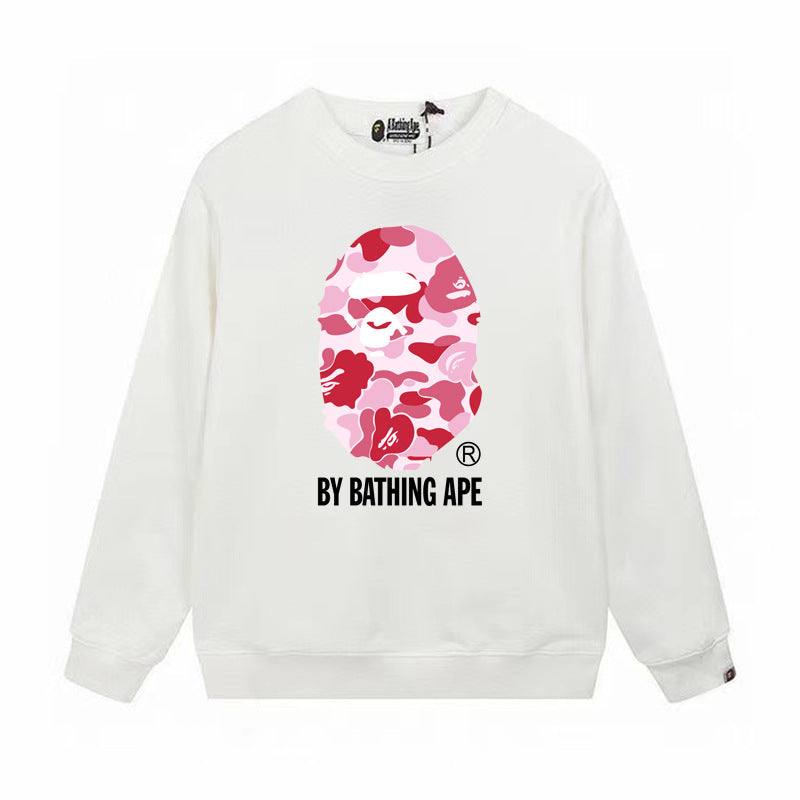 GMabcd Terry Sweatshirt for Men, Autumn and Winter Long Sleeve Letter Print Loose Round Neck Pullover Casual Top Trendy