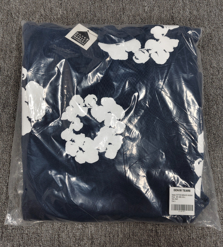 [High Quality Version] All Cotton Denim Tears Hoodie Kapok Hoodie American High Street Trendy Sweatshirt
