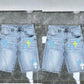 24ss Ch Heavy Industry Cross Patch Denim Shorts Couple Shorts