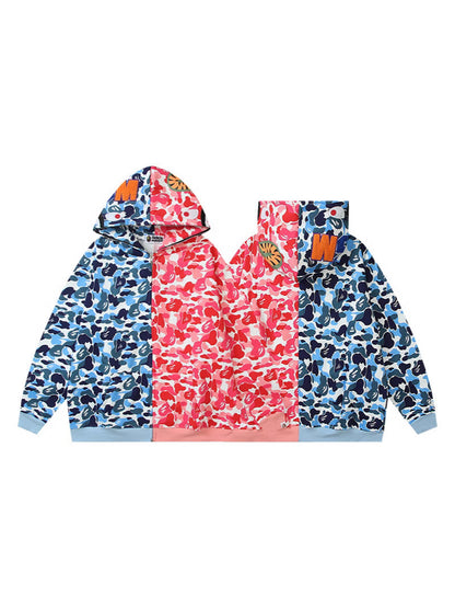 Baby Apee Shark Camouflage Hooded Cardigan Zipper Fashion Brand Comfortable Men's Women's Pullover Coat