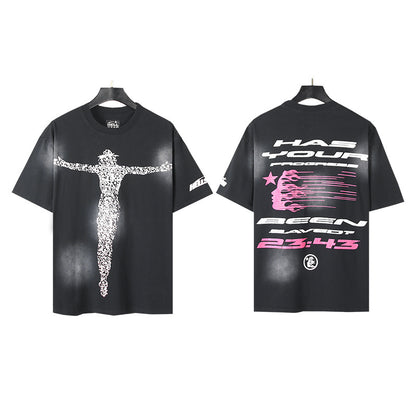 [2]2025 Summer New American Fashion Brand Male and Female Couples Wear plus Size Loose Pullover Short Sleeve T-shirt Youth Tee