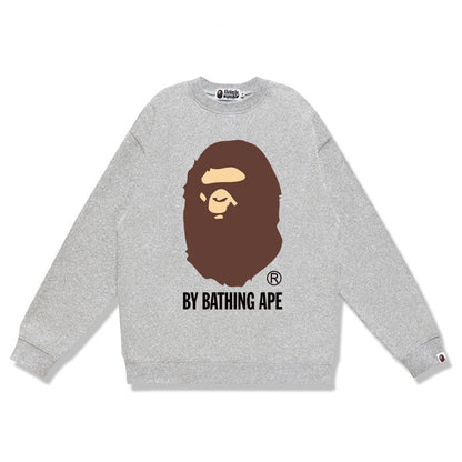 GMabcd Terry Sweatshirt for Men, Autumn and Winter Long Sleeve Letter Print Loose Round Neck Pullover Casual Top Trendy