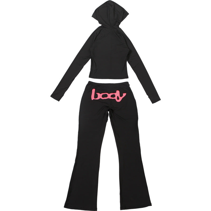 2025 Autumn Women's New Fashion Hooded Camouflage Print Long Sleeve Sports Trendy Slim Fit Long Pants Two-Piece Set