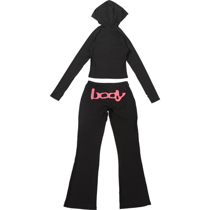 2025 Autumn Women's New Fashion Hooded Camouflage Print Long Sleeve Sports Trendy Slim Fit Long Pants Two-Piece Set