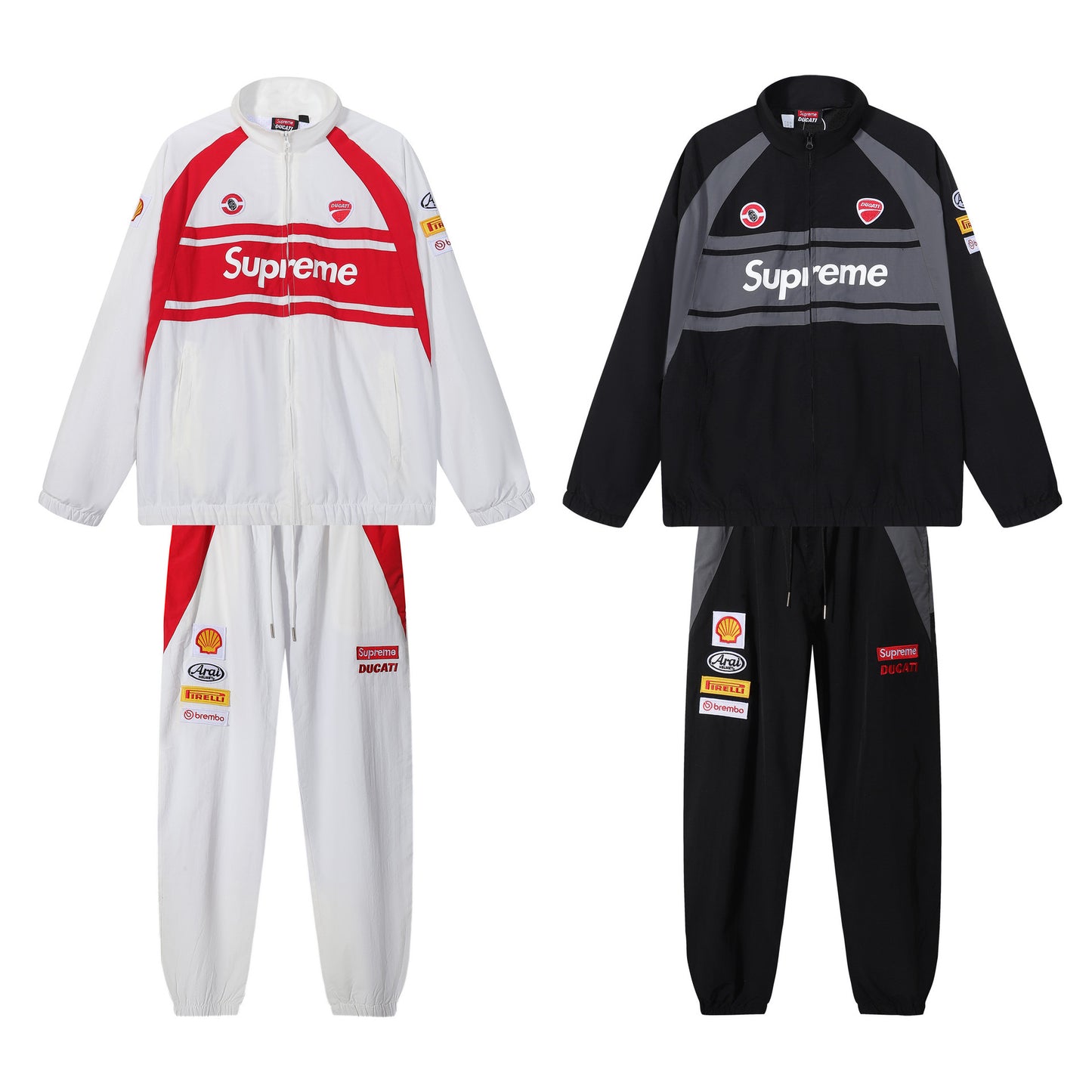 Supreme Ducati Collaboration Racing Style Windbreaker Jacket for Men