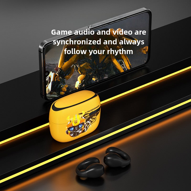 Transformer T05 Real Wireless Bluetooth Ear Bone Clip Conduction Headset Bumblebee Large Volume Cool Long Wear No Pain