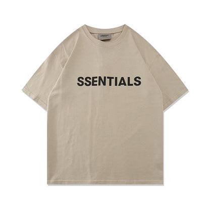 FAG2025 New Double Line Chest Silicone Letter GAD Trendy Loose High Street Short Sleeve T-Shirt for Men