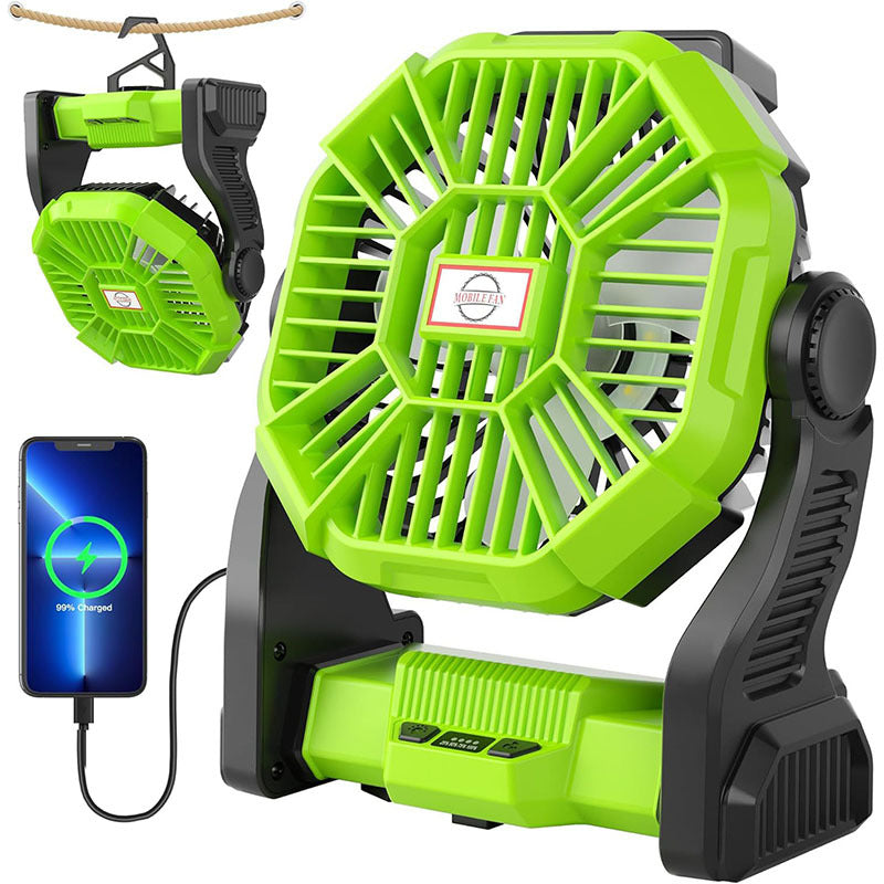 Camping Fan Light Portable USB Rechargeable Camping Fan Outdoor Travel Fishing Lighting Tent Fan