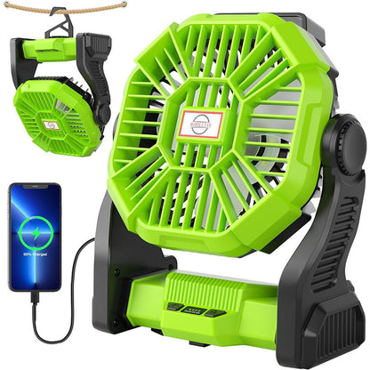 Camping Fan Light Portable USB Rechargeable Camping Fan Outdoor Travel Fishing Lighting Tent Fan