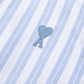 Trendy Brand Am* Small Heart Embroidered Shirt Casual Loose Fit Unisex Couple Style Amy Cotton Long Sleeve Top