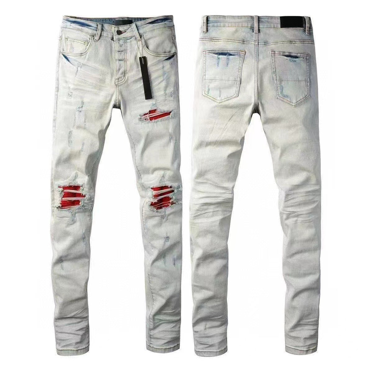 GMAM Heavy Craft Washed Distressed High Street Embroidered Unisex Jeans