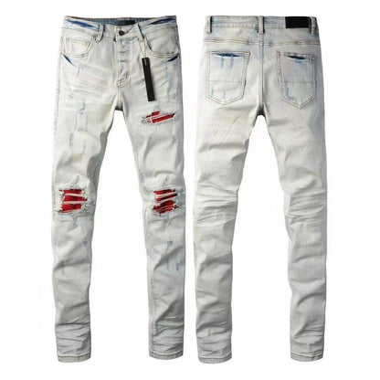 GMAM Heavy Craft Washed Distressed High Street Embroidered Unisex Jeans
