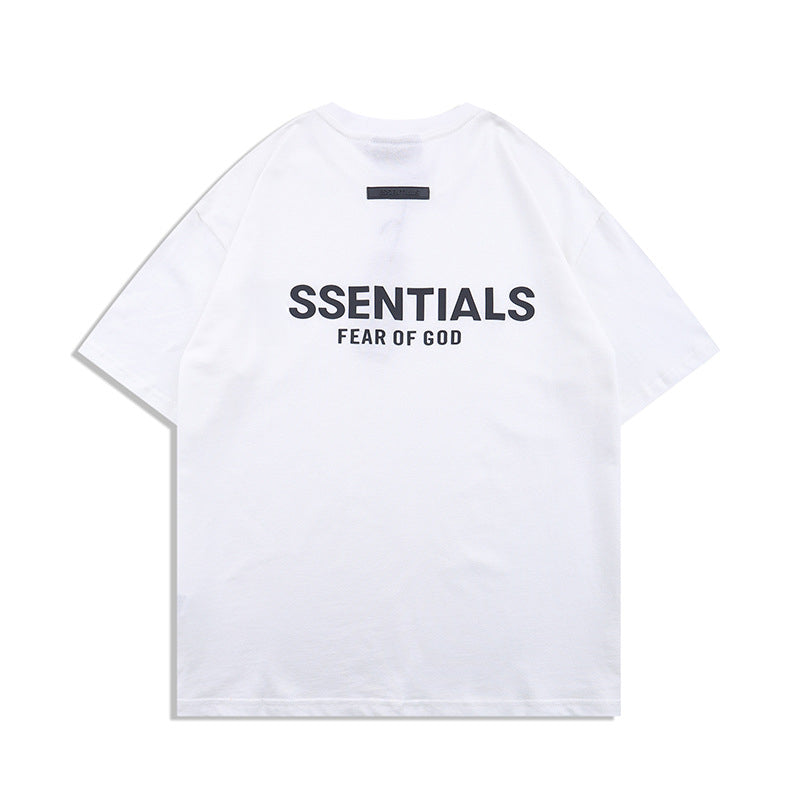 FAG2025 New Double Line Chest Silicone Letter GAD Trendy Loose High Street Short Sleeve T-Shirt for Men