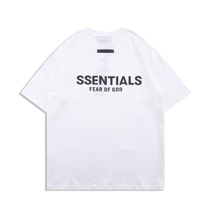 FAG2025 New Double Line Chest Silicone Letter GAD Trendy Loose High Street Short Sleeve T-Shirt for Men