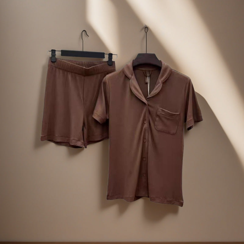 Skim Kardashian Style Spring Summer Thin Modal Short Sleeve Shorts Pajamas Soft Comfortable Homewear Set