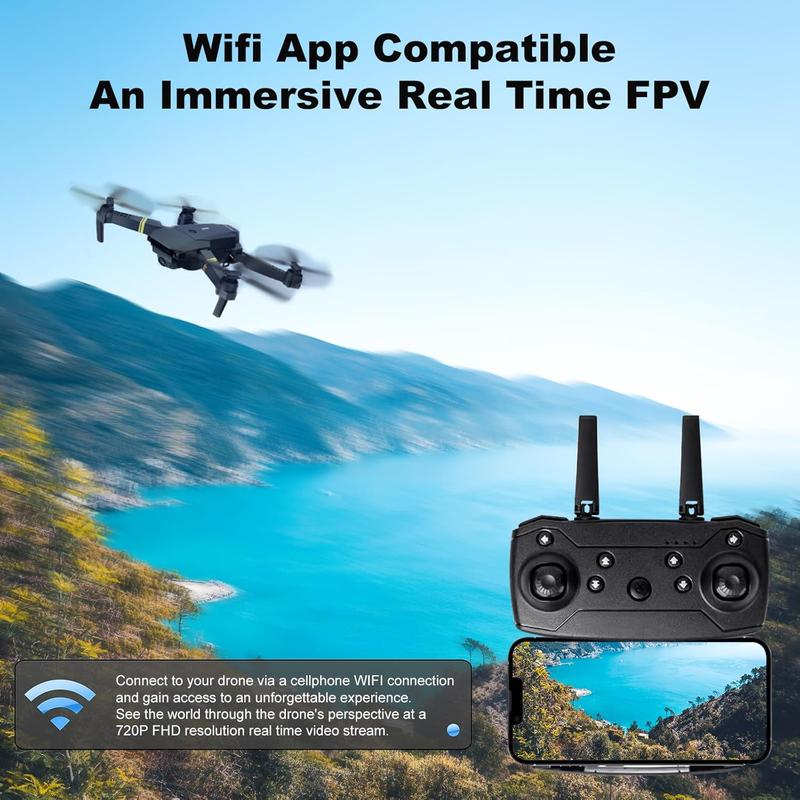 Foldable Drone with Camera for Adults/Kids  Foldable RC Quadcopter Drone with 1080P HD Camera WiFi FPV Live Video, Altitude Hold, One Key Take Off/Landing, 3D Flip, APP Control, beginner, Black